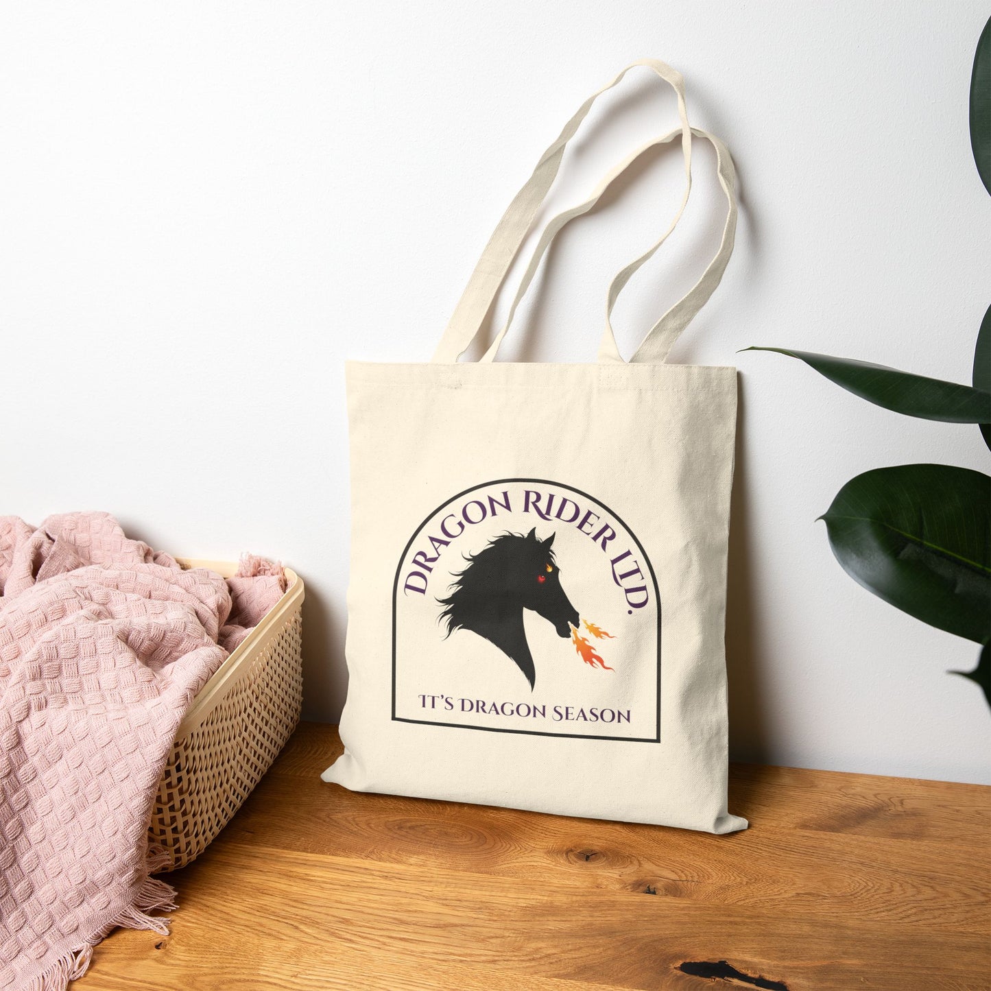 Official Dragon Rider Winged Horse Double-Sided Fantasy Cotton Canvas Tote Bag