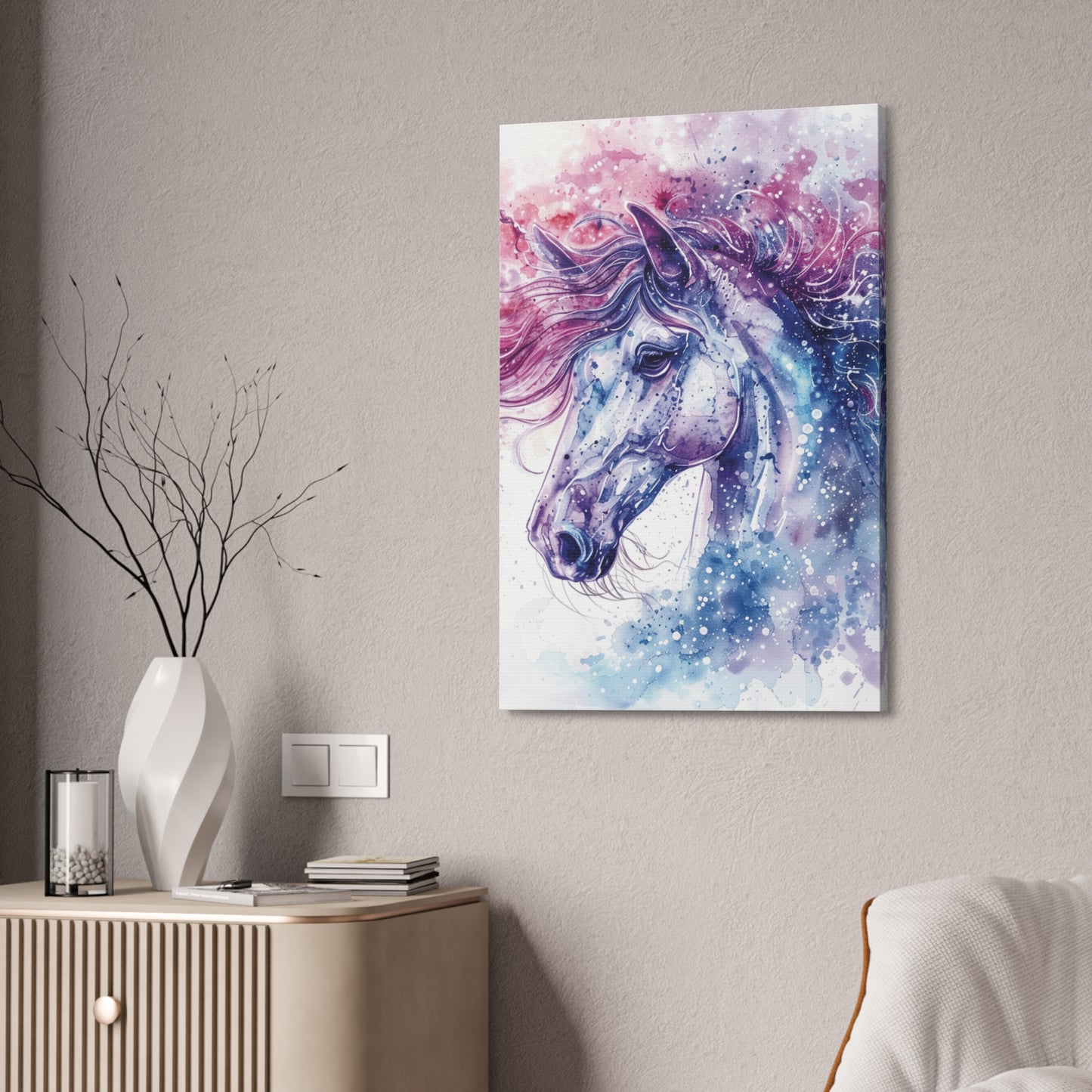 Watercolor Horse Canvas — Stretched 1.5" Wall Art