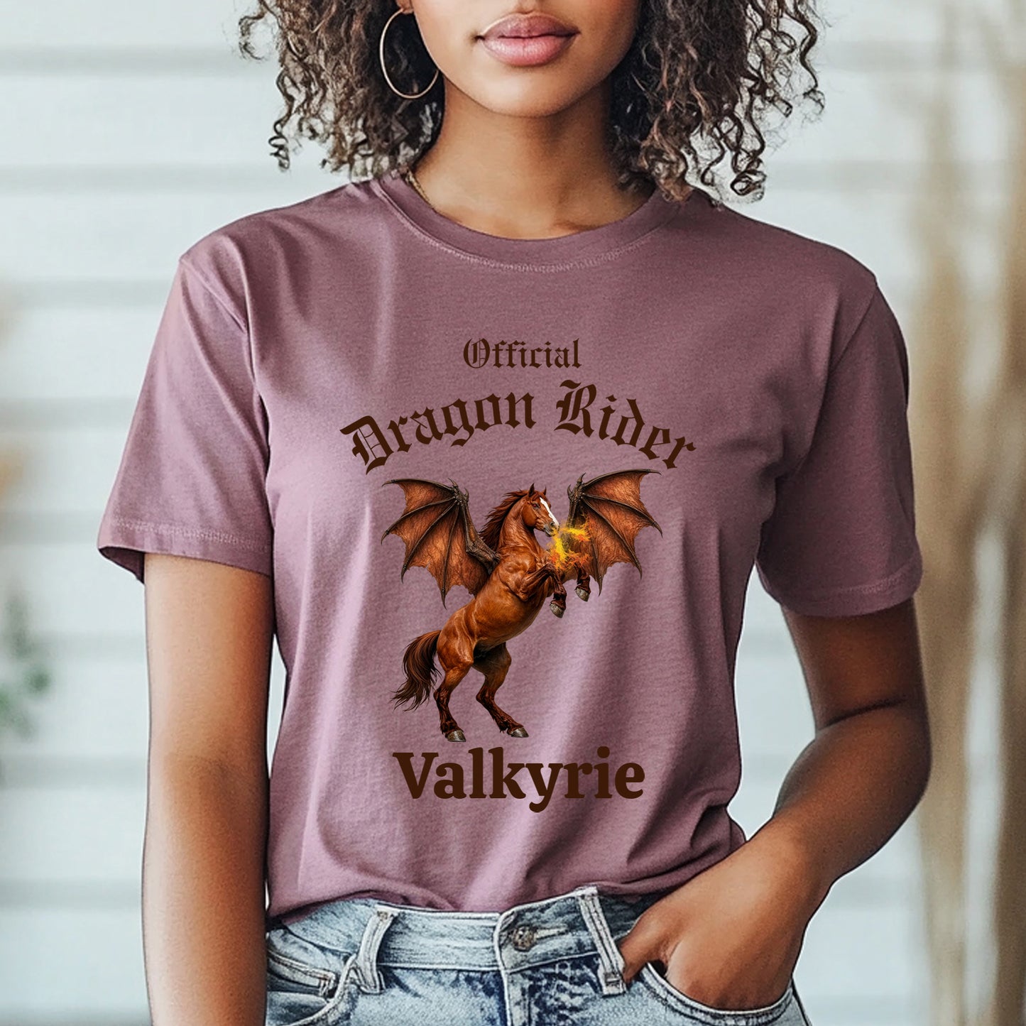 Personalized Official Dragon Rider Chesnut Rearing Winged Horse Equestrian Unisex Jersey Short Sleeve Tee