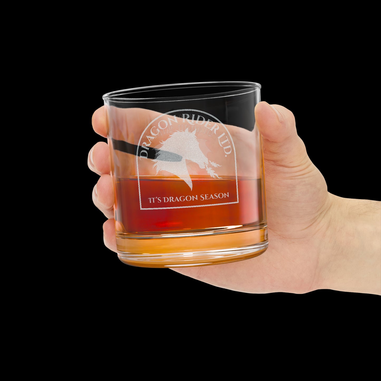 Dragon Horse Engraved Whiskey Glass