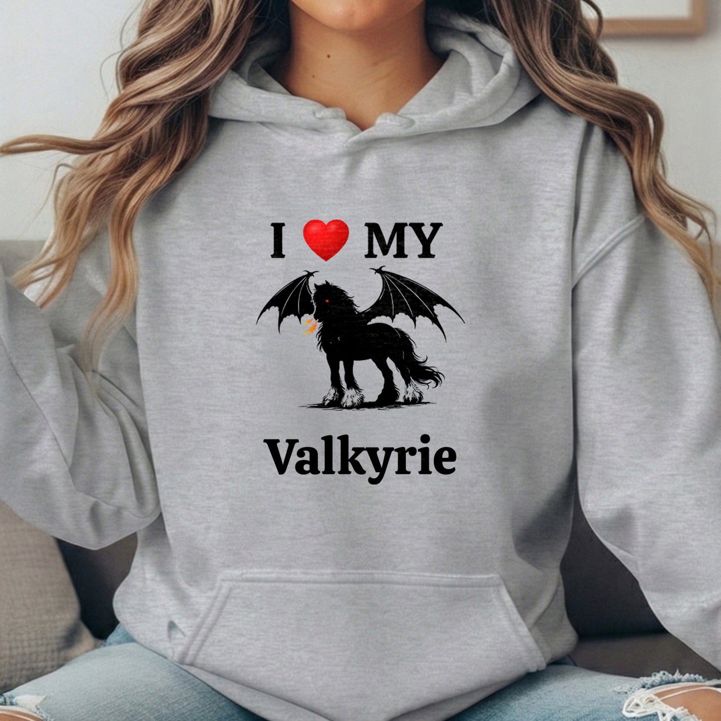 Personalized I Love My Dragon Horse Unisex Heavy Blend Hooded Sweatshirt