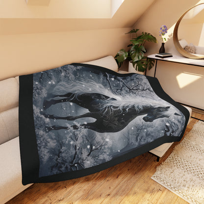 Mystic Unicorn Tan Sherpa Blanket