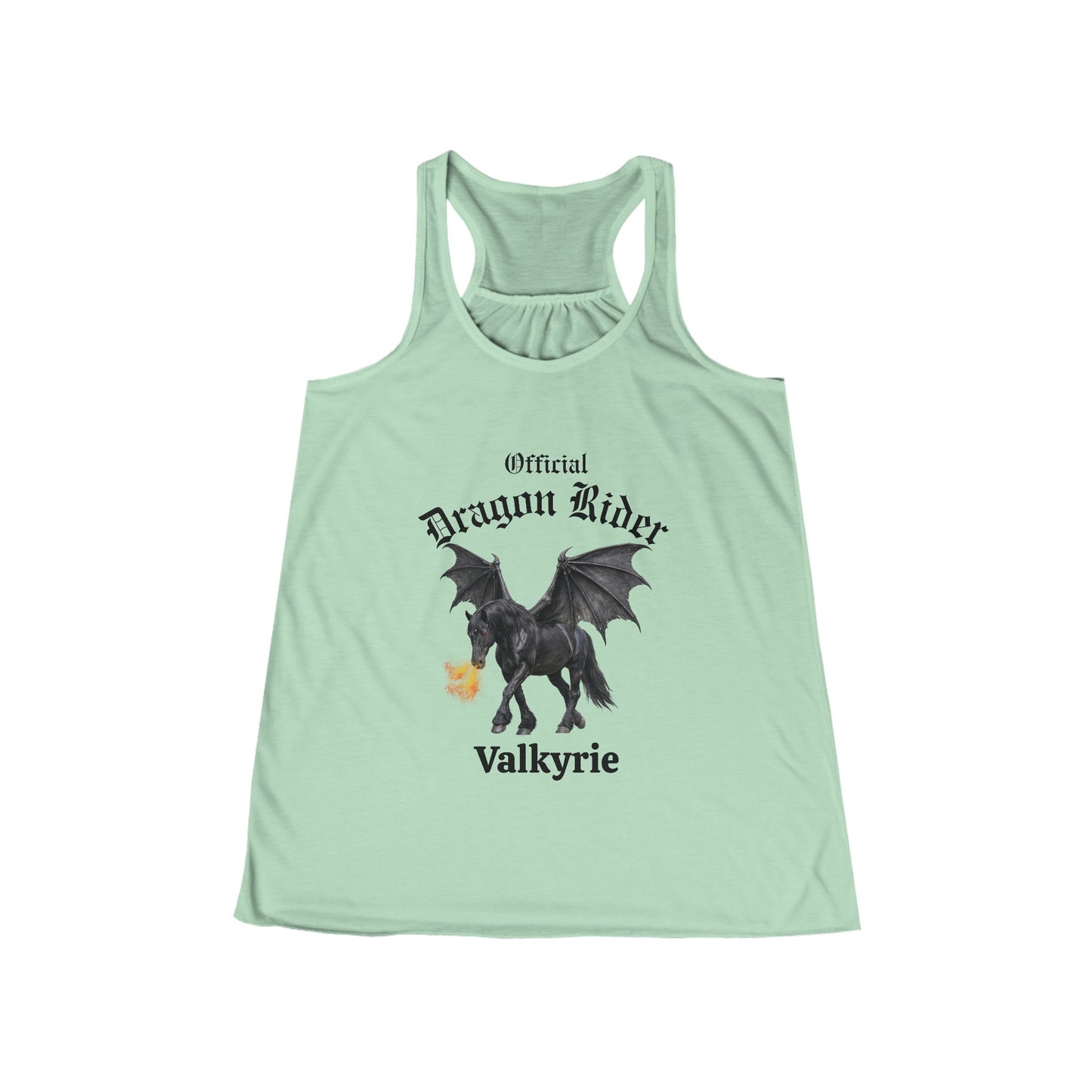 Personalized Black Dragon Rider Women's Flowy Racerback Tank
