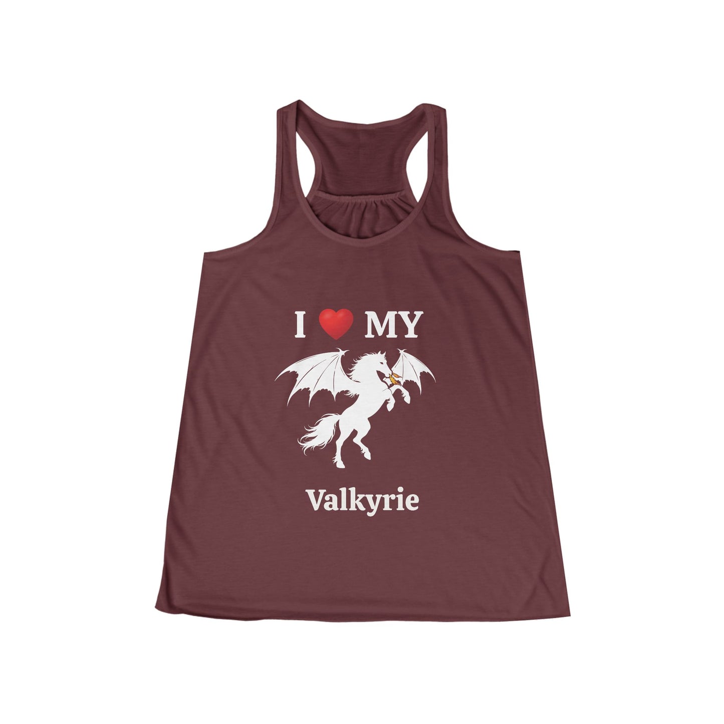 Personalized I Heart My Dragon Horse (Style E) Women's Flowy Racerback Tank
