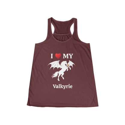 Personalized I Heart My Dragon Horse (Style E) Women's Flowy Racerback Tank
