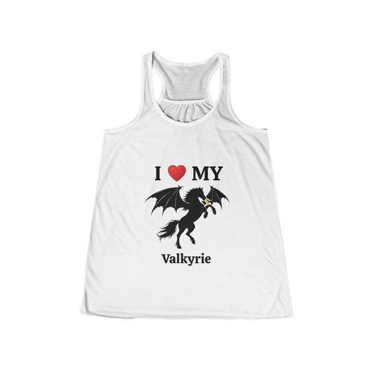 Personalized I Heart My Dragon Horse (Style E) Women's Flowy Racerback Tank