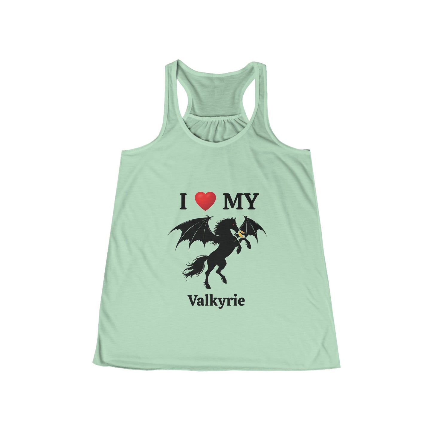 Personalized I Heart My Dragon Horse (Style E) Women's Flowy Racerback Tank
