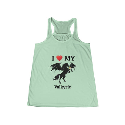 Personalized I Heart My Dragon Horse (Style E) Women's Flowy Racerback Tank