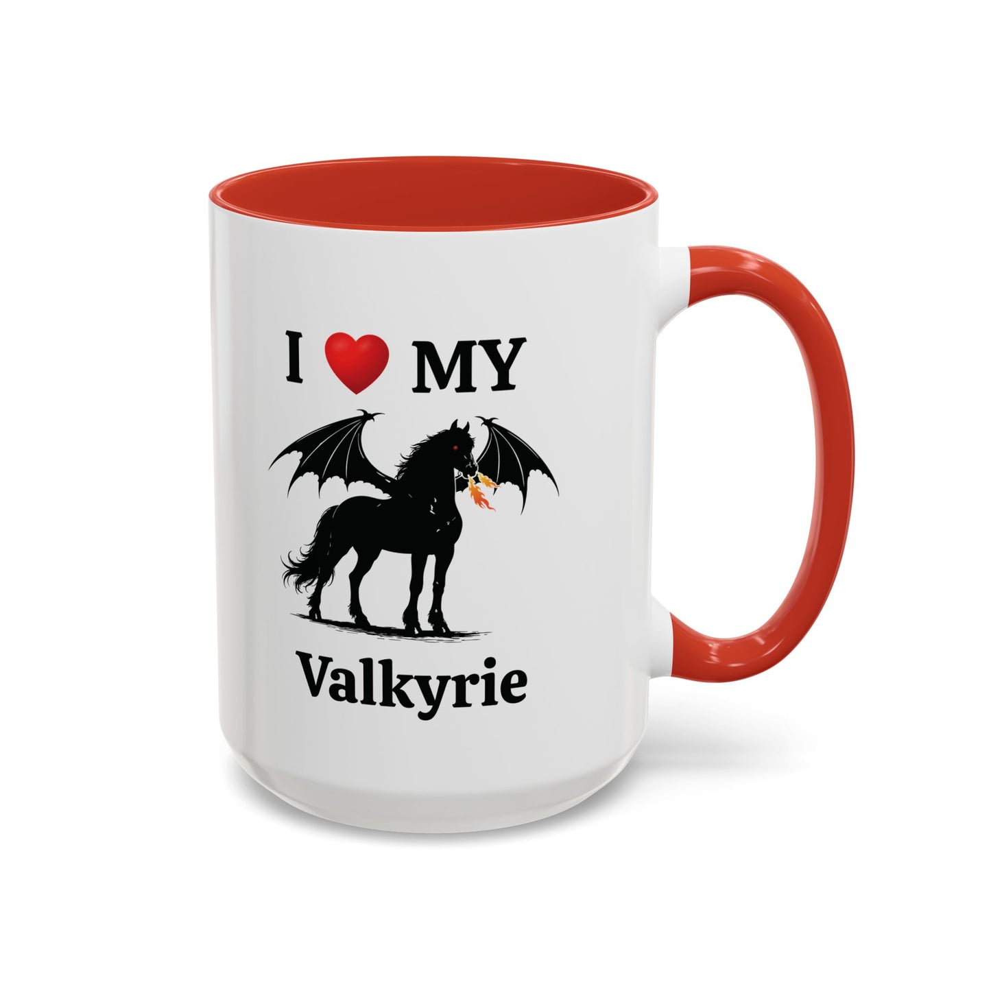 Personalized I Heart My Dragon Horse Accent Coffee Mug (15oz)