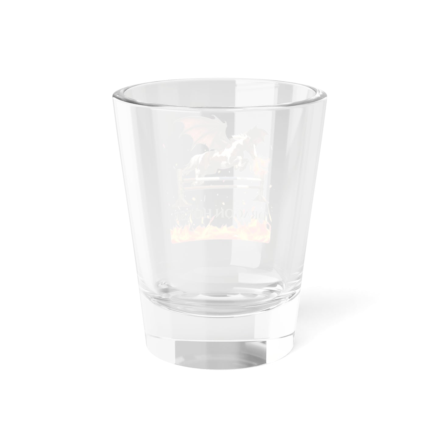 Chestnut & White Dragon Horse Shot Glass, 1.5oz