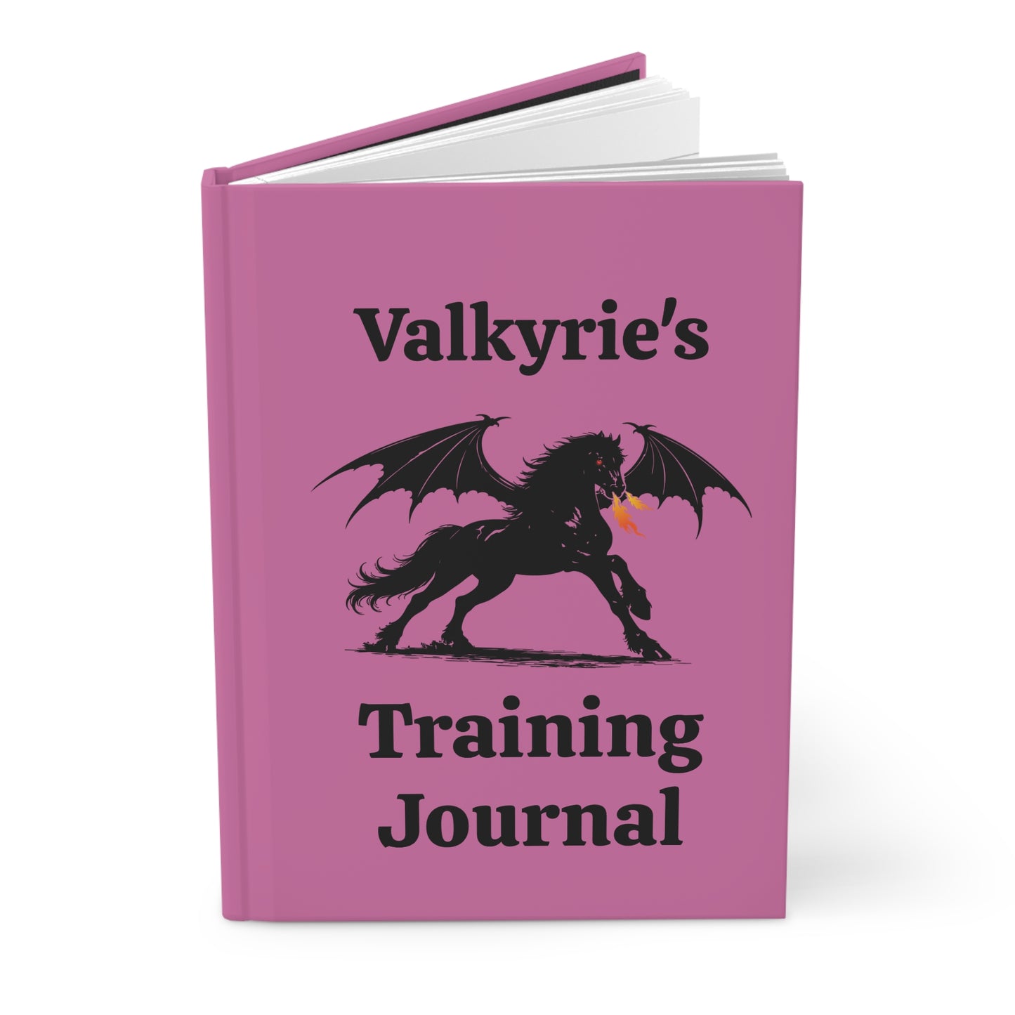 Personalized Pink Dragon Rider Horse Training Journal Fantasy Matte Hardcover Journal