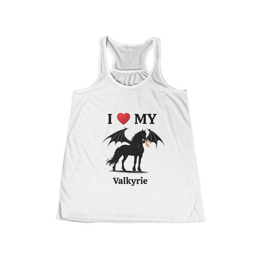 Personalized I Heart My Dragon Horse (Style B) Women's Flowy Racerback Tank