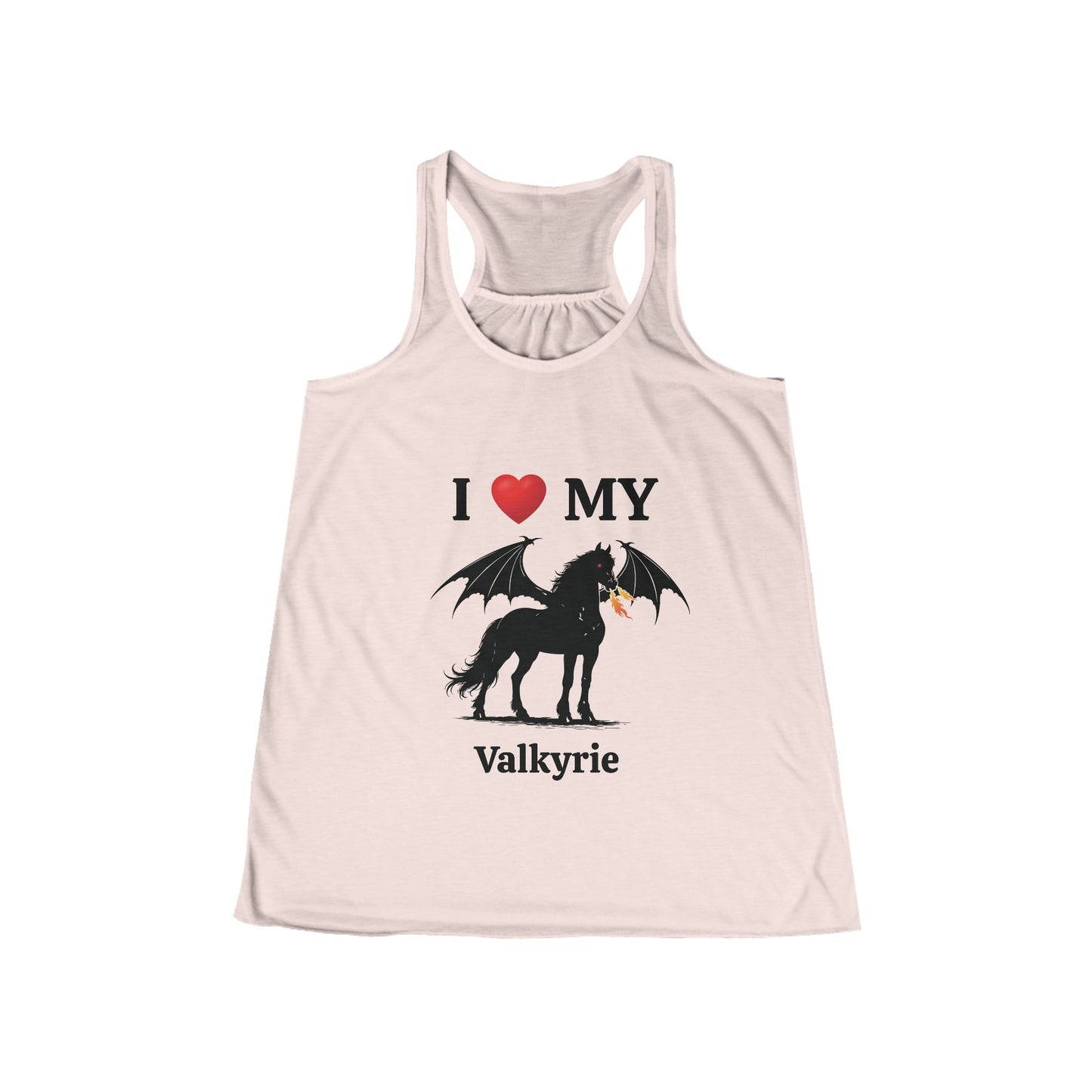 Personalized I Heart My Dragon Horse (Style B) Women's Flowy Racerback Tank