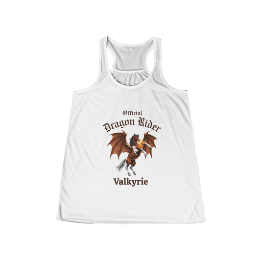 Personalized Bay & White Dragon Rider Women's Flowy Racerback Tank