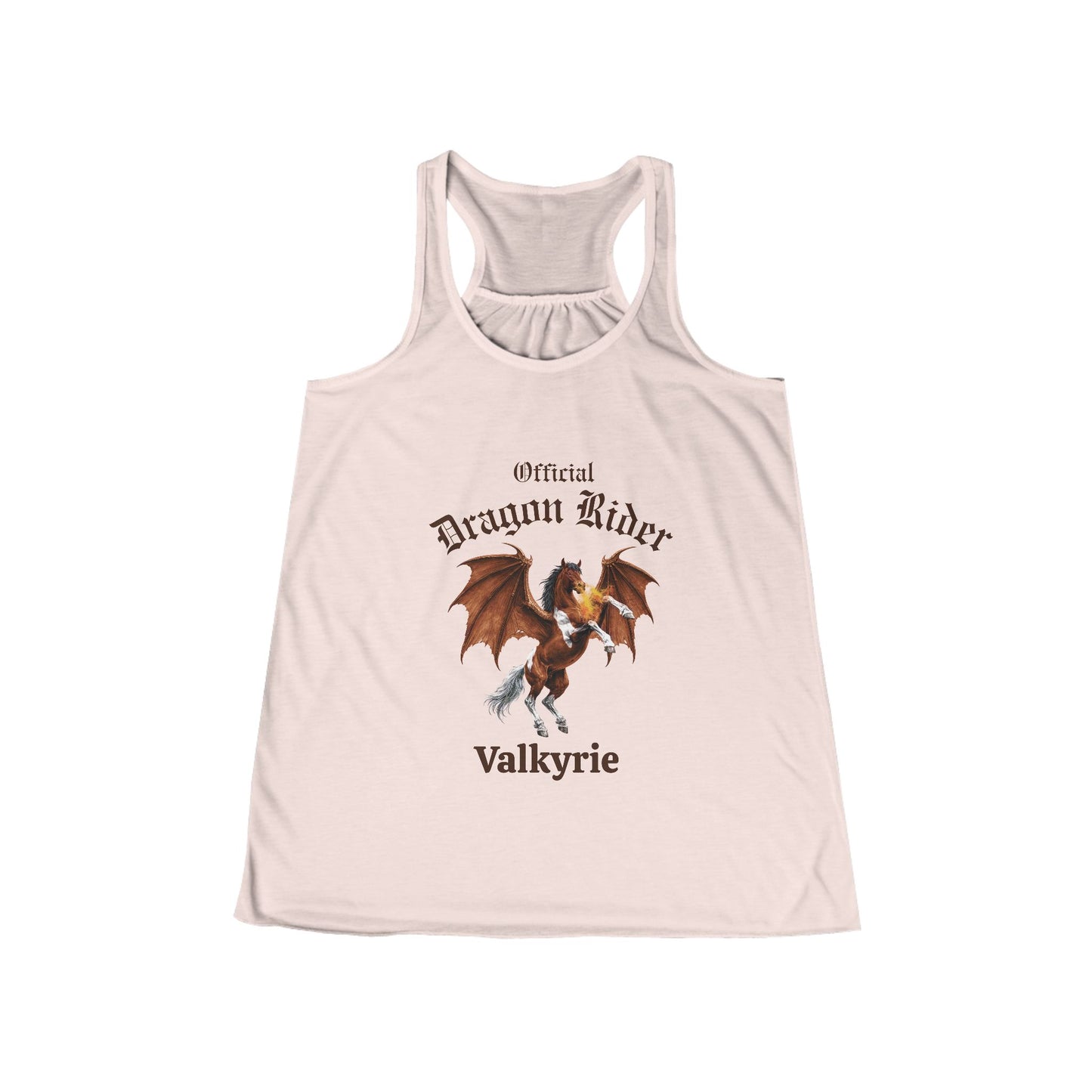 Personalized Bay & White Dragon Rider Women's Flowy Racerback Tank
