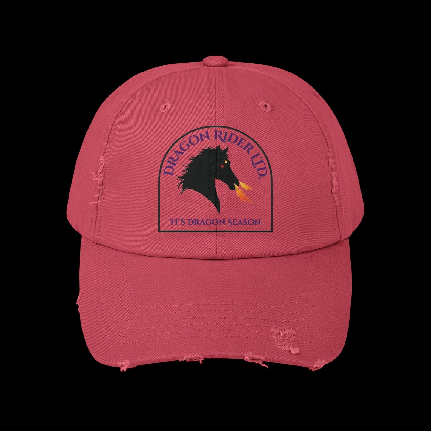 Dragon Rider Ltd Fire Breathing Horse Fantasy Equestrian Emblem Unisex Distressed Cap