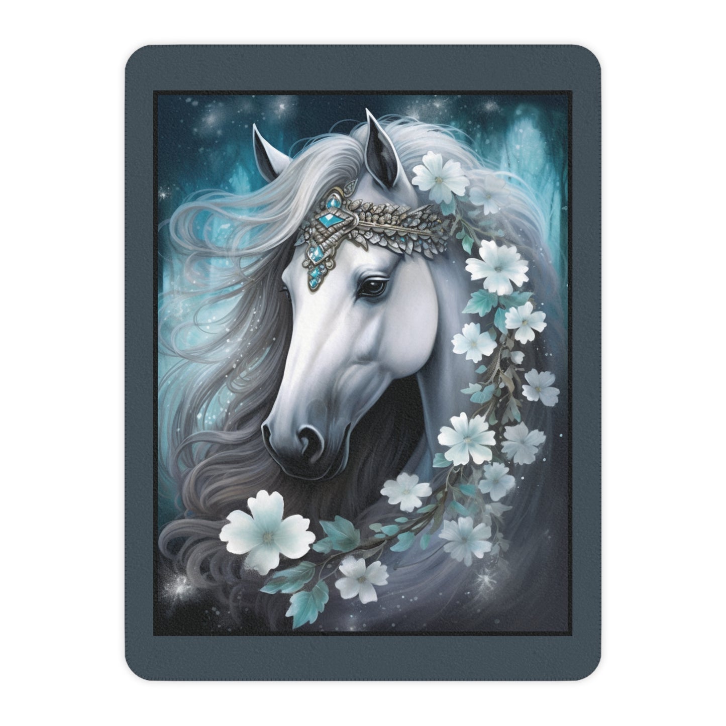 White Princess Horseheads Tan Sherpa Blanket