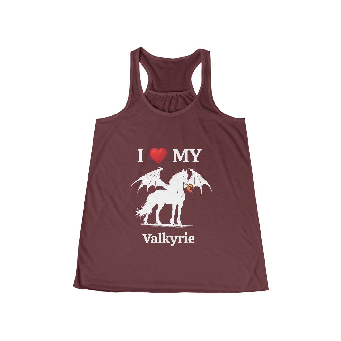 Personalized I Heart My Dragon Horse (Style B) Women's Flowy Racerback Tank