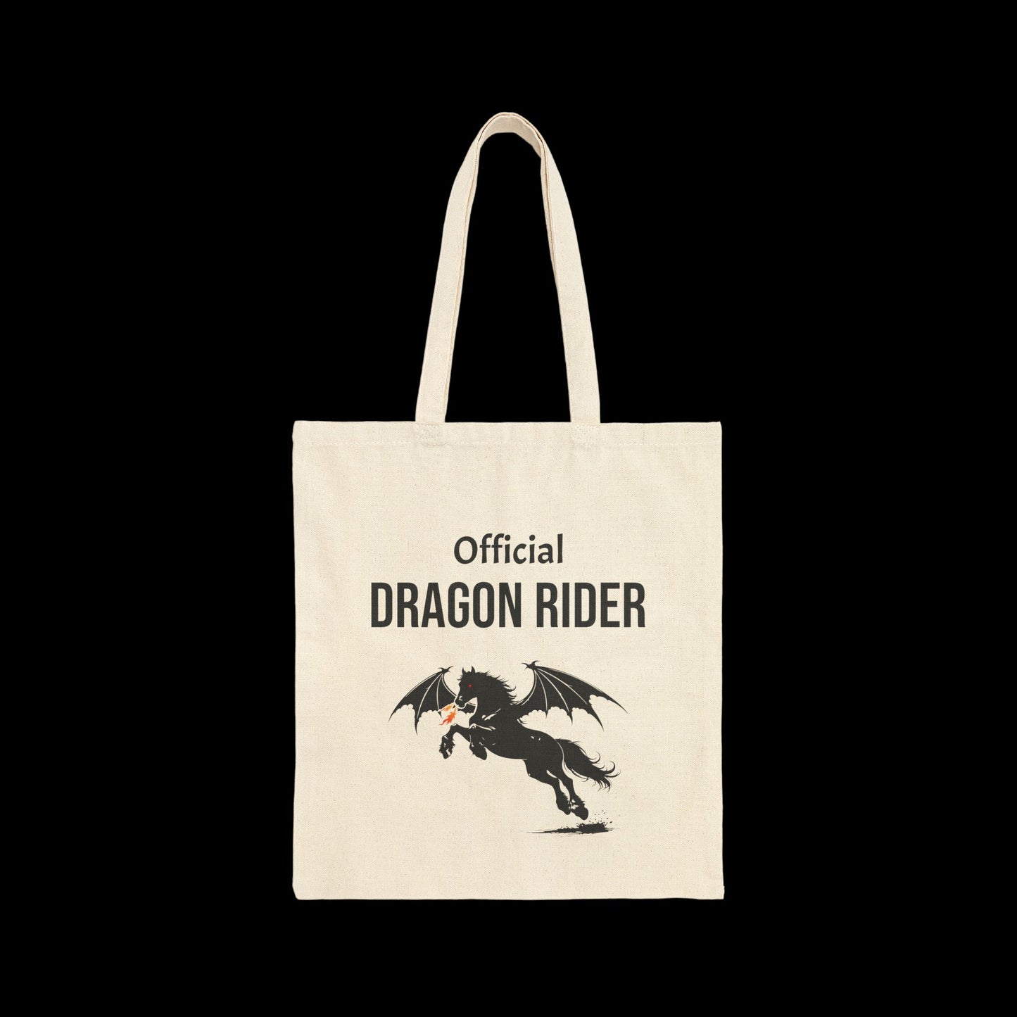 Official Dragon Rider Winged Horse Double-Sided Fantasy Cotton Canvas Tote Bag