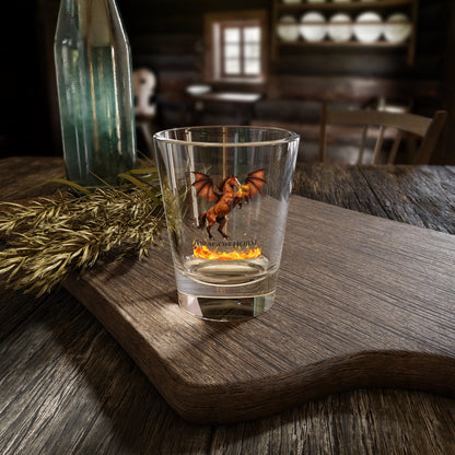 Dragon Horse Chestnut Rearing Winged Horse Fire Breathing Fantasy Equestrian Shot Glass