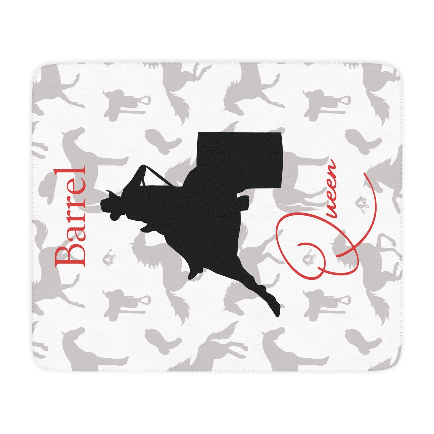 Barrel Racing Sherpa Blanket — 'Barrel Queen' Tan Cozy Throw