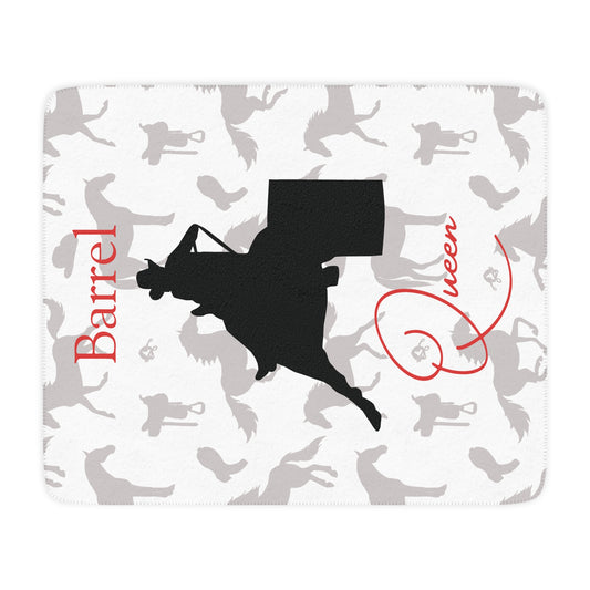 Barrel Racing Sherpa Blanket — 'Barrel Queen' Tan Cozy Throw