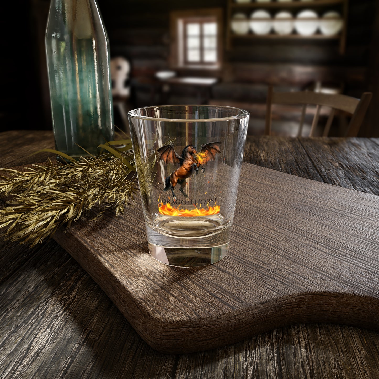 Dragon Horse Bay Fire Breathing Winged Horse Fantasy Equestrian Shot Glass