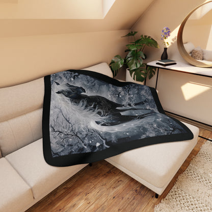 Mystic Unicorn Tan Sherpa Blanket