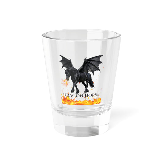 Dragon Horse Black Winged Horse Fire Breathing Fantasy Equestrian Shot Glass