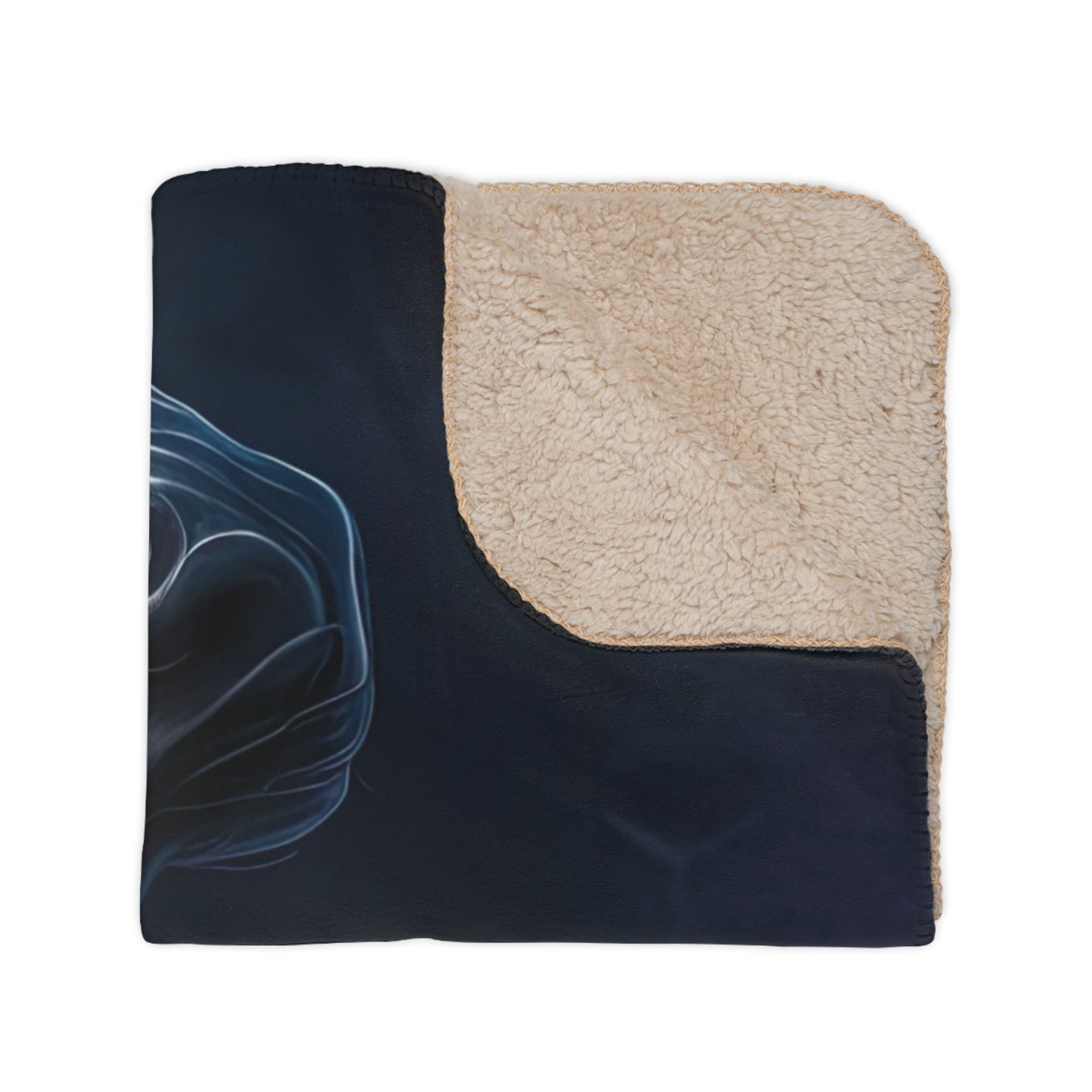 Mystic White Horse Sherpa Blanket — Cozy Tan Plush Throw for Horse Lovers