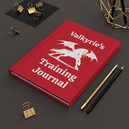 Personalized Red Dragon Rider Horse Training Journal Fantasy Matte Hardcover Journal