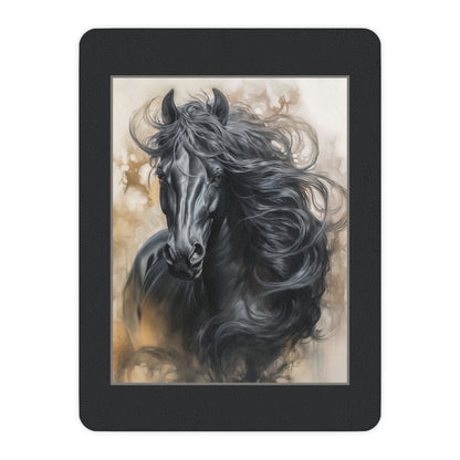 Tan Sherpa Blanket — Cozy Horse Art Throw Blanket