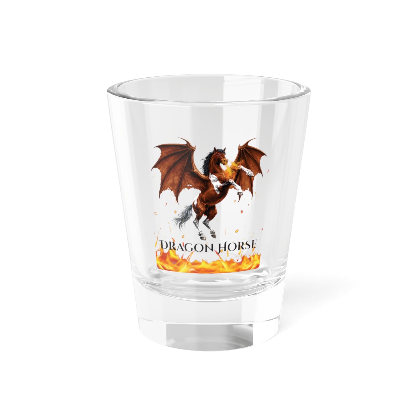 Bay & White Dragon Horse Shot Glass, 1.5oz