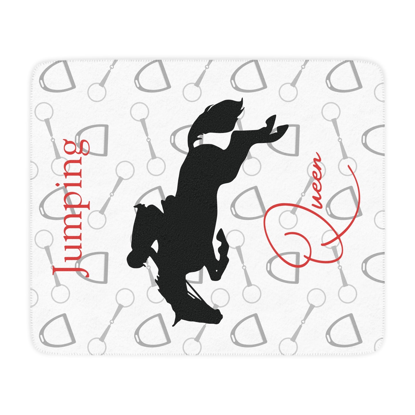 Jumping Horse Queen Sherpa Blanket — Equestrian Rider Gift