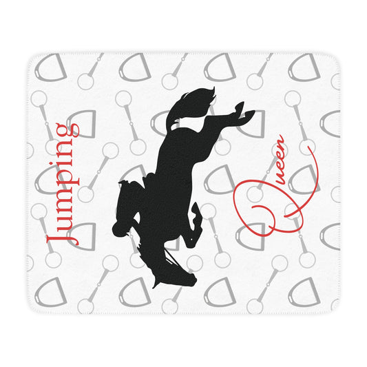 Jumping Horse Queen Sherpa Blanket — Equestrian Rider Gift