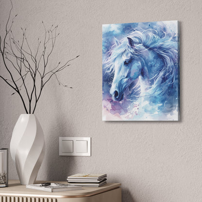 Ethereal Blue Horse Canvas Print — Stretched 1.5" Wall Art