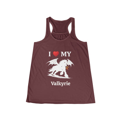 Personalized I Heart My Dragon Horse (Style D) Women's Flowy Racerback Tank