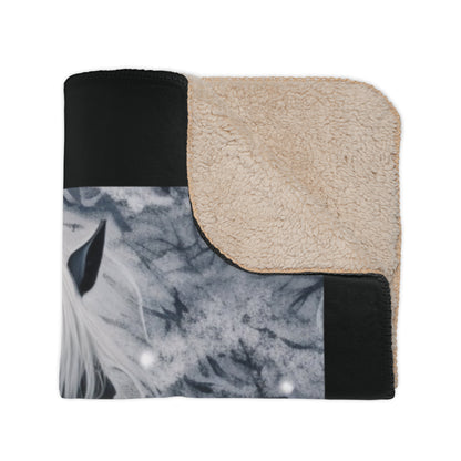 Mystic Unicorn Tan Sherpa Blanket