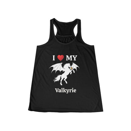 Personalized I Heart My Dragon Horse (Style E) Women's Flowy Racerback Tank