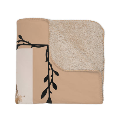 Boho Horse Floral Tan Sherpa Blanket – Cozy Western Throw for Equestrian Lovers