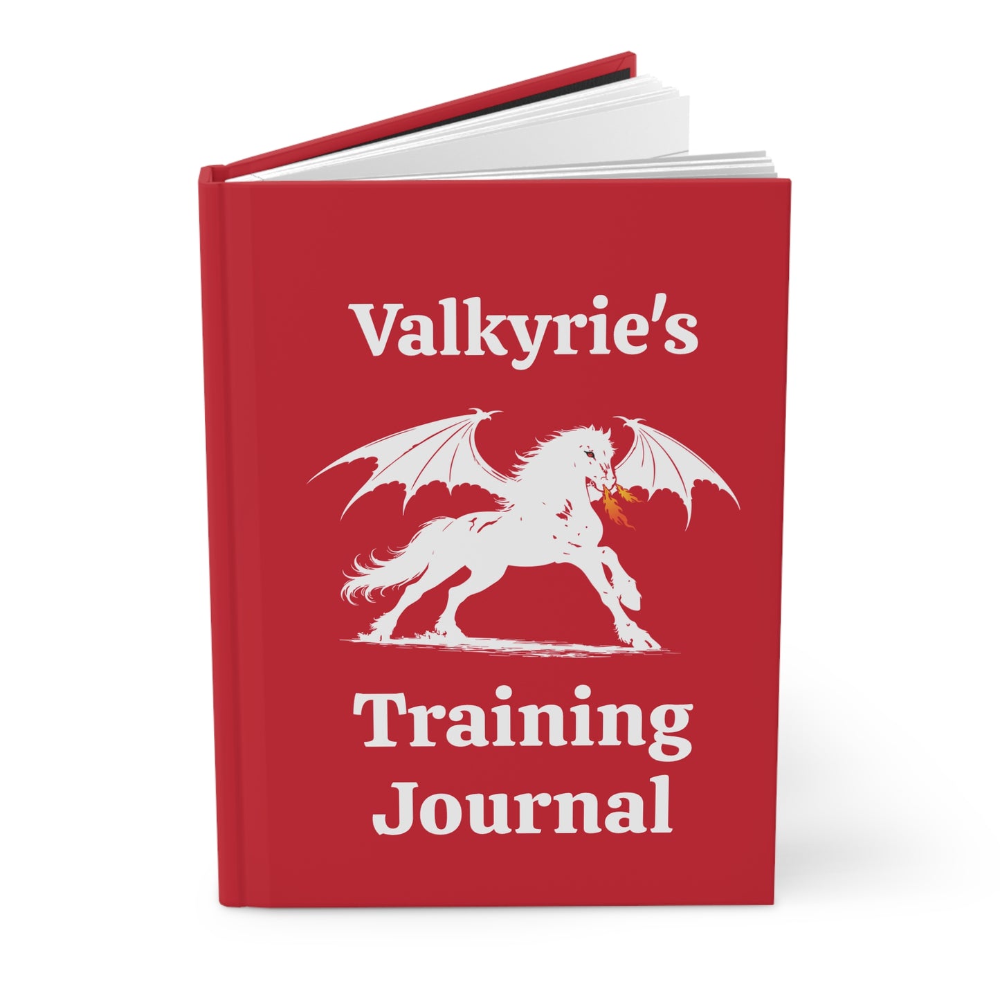 Personalized Red Dragon Rider Horse Training Journal Fantasy Matte Hardcover Journal