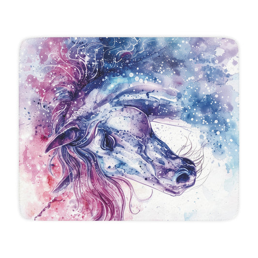Watercolor Horse Sherpa Blanket — Cozy Tan Throw for Horse Lovers