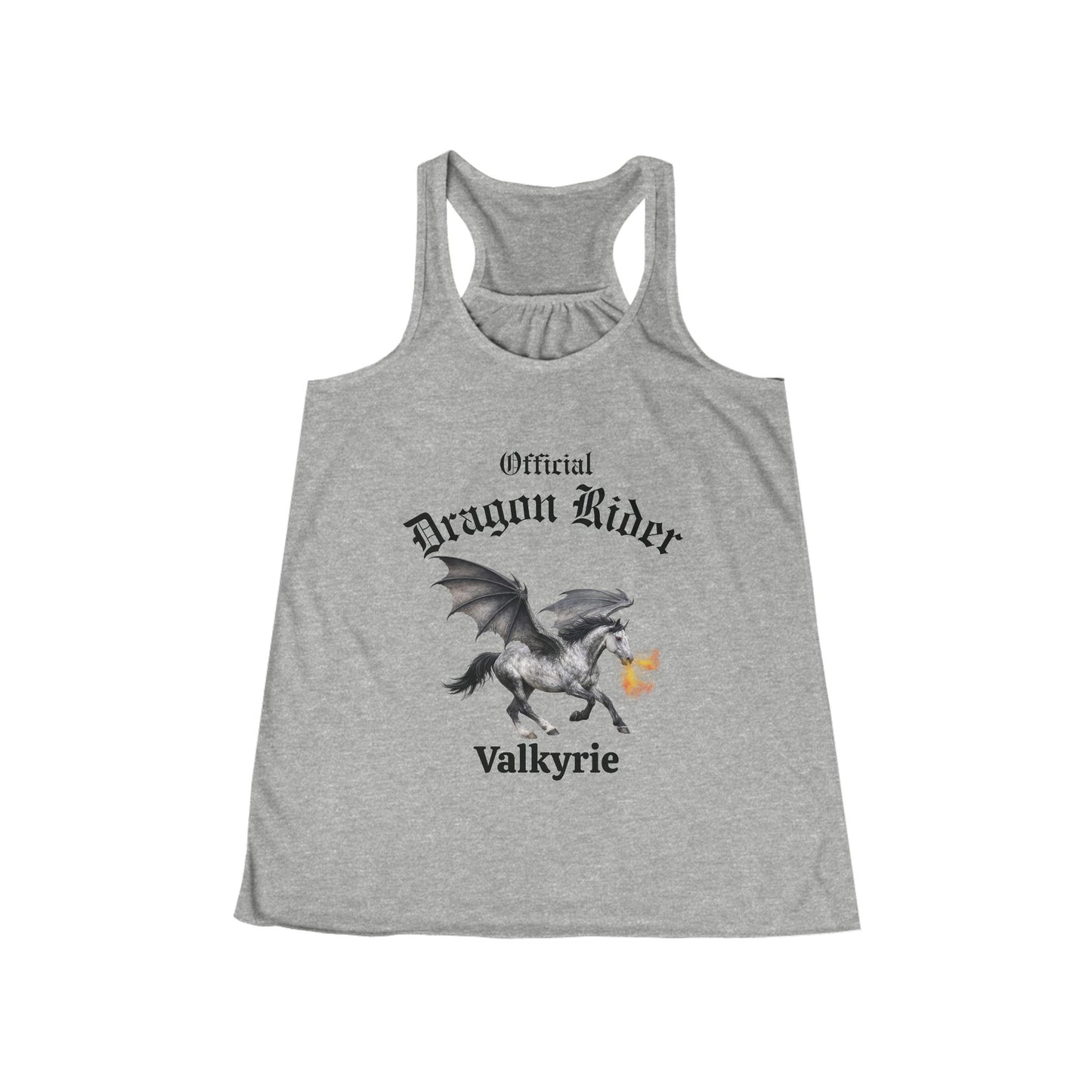 Personalized Gray Dragon Rider Women's Flowy Racerback Tank