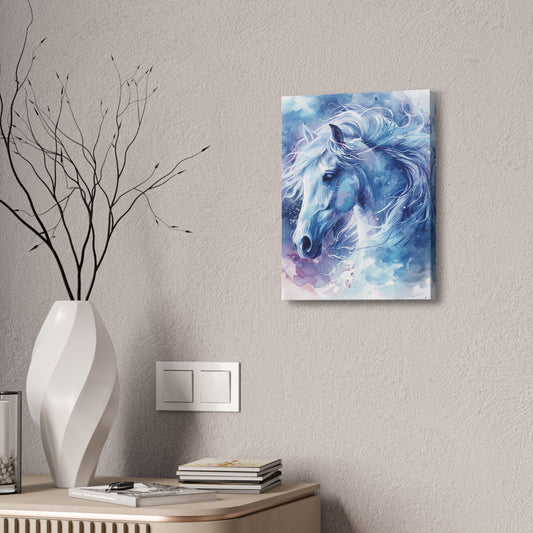 Ethereal Blue Horse Canvas Print — Stretched 1.5" Wall Art