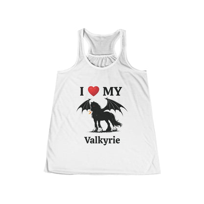 Personalized I Heart My Dragon Horse (Style C) Women's Flowy Racerback Tank