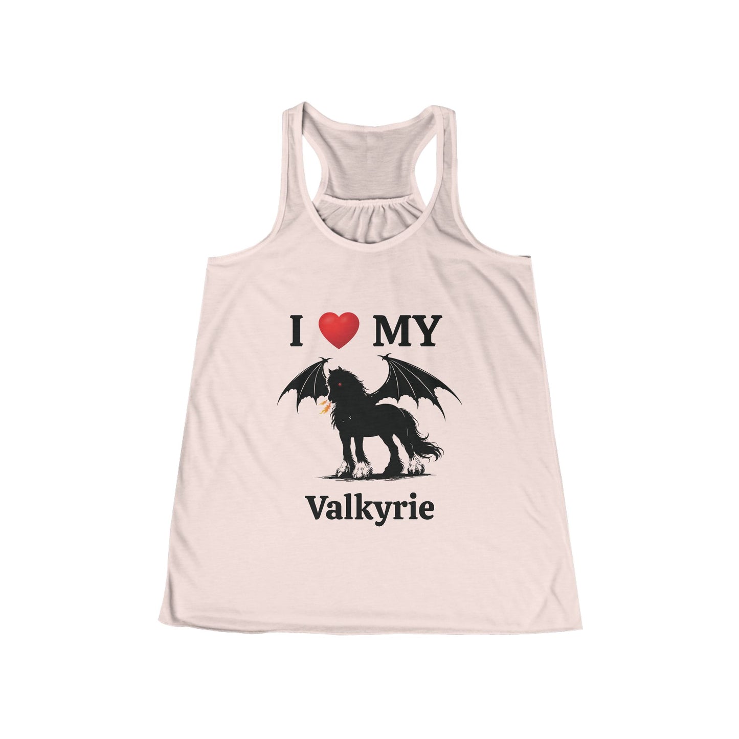 Personalized I Heart My Dragon Horse (Style C) Women's Flowy Racerback Tank