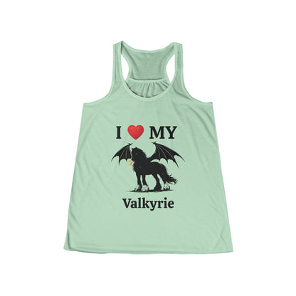 Personalized I Heart My Dragon Horse (Style C) Women's Flowy Racerback Tank