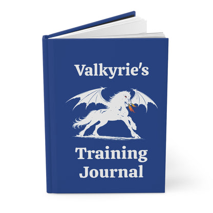 Personalized Blue Dragon Rider Horse Training Journal Fantasy Matte Hardcover Journal