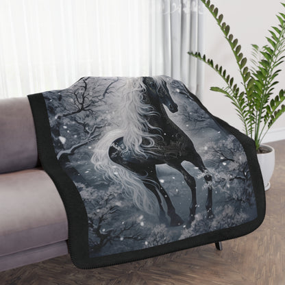 Mystic Unicorn Tan Sherpa Blanket
