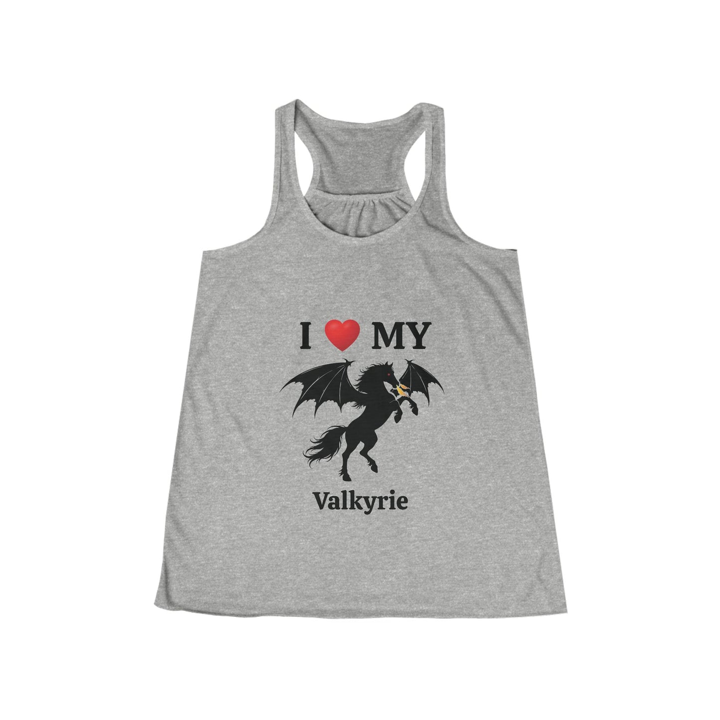 Personalized I Heart My Dragon Horse (Style E) Women's Flowy Racerback Tank